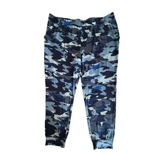 Sport Savvy Blue Camo Joggers Plus Size 2X Elastic Waist Active Pants A518404